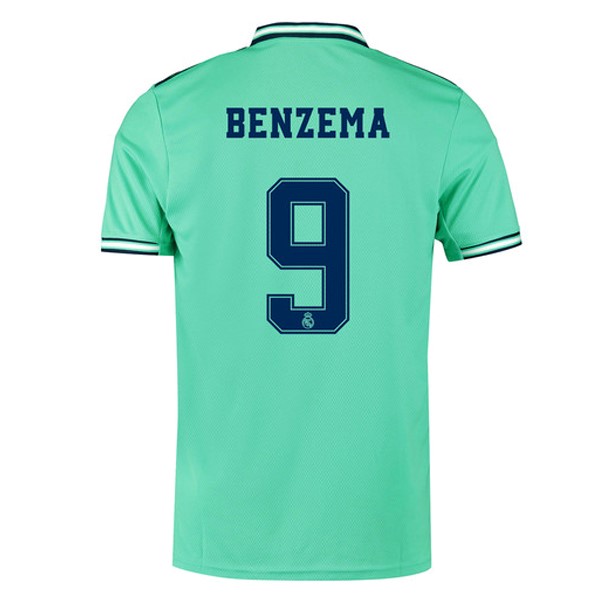 Camiseta Real Madrid NO.9 Benzema 3ª 2019-2020 Verde